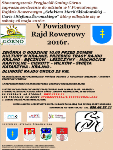 Ogłoszenie Rajd Rowerowy 2016-2